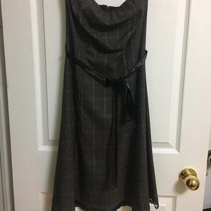 Limité Plaid Strapless Dress (Grey)